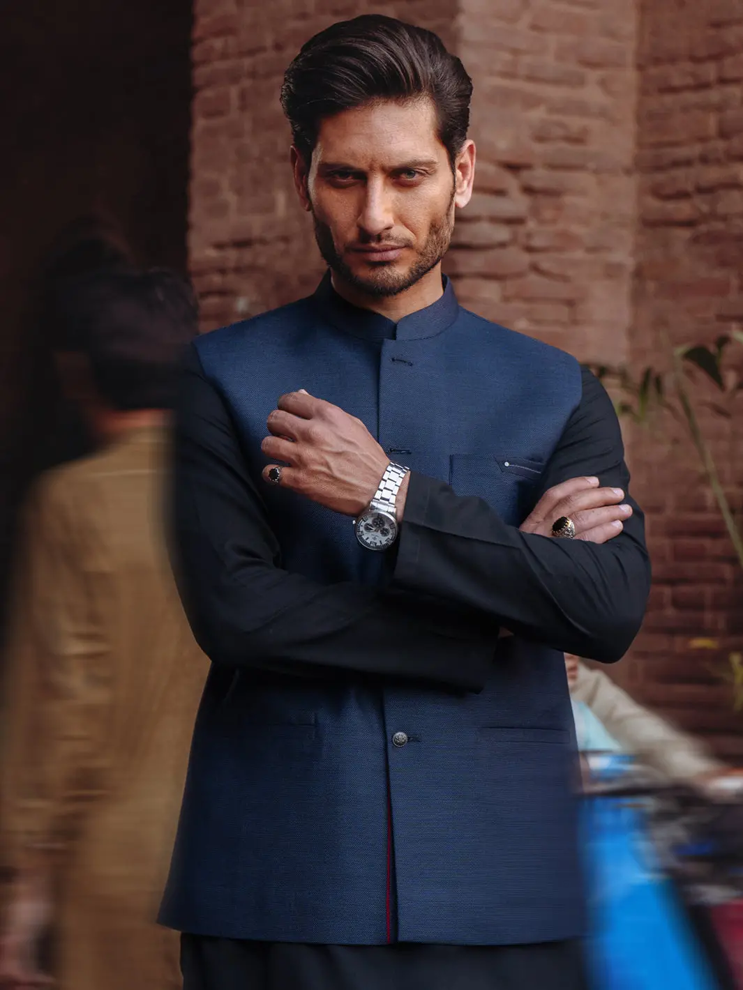 Navy Blue Blended Waistcoat - Al-Wc-590A 1