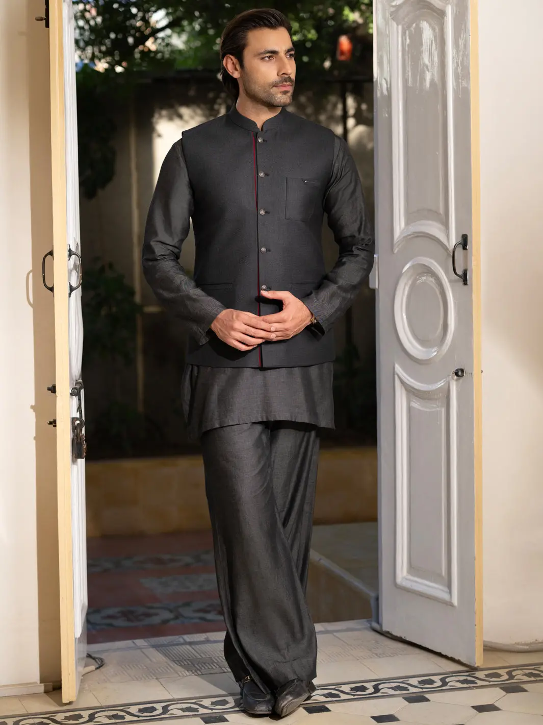 Charcoal Blended Waistcoat - Al-Wc-590B 1