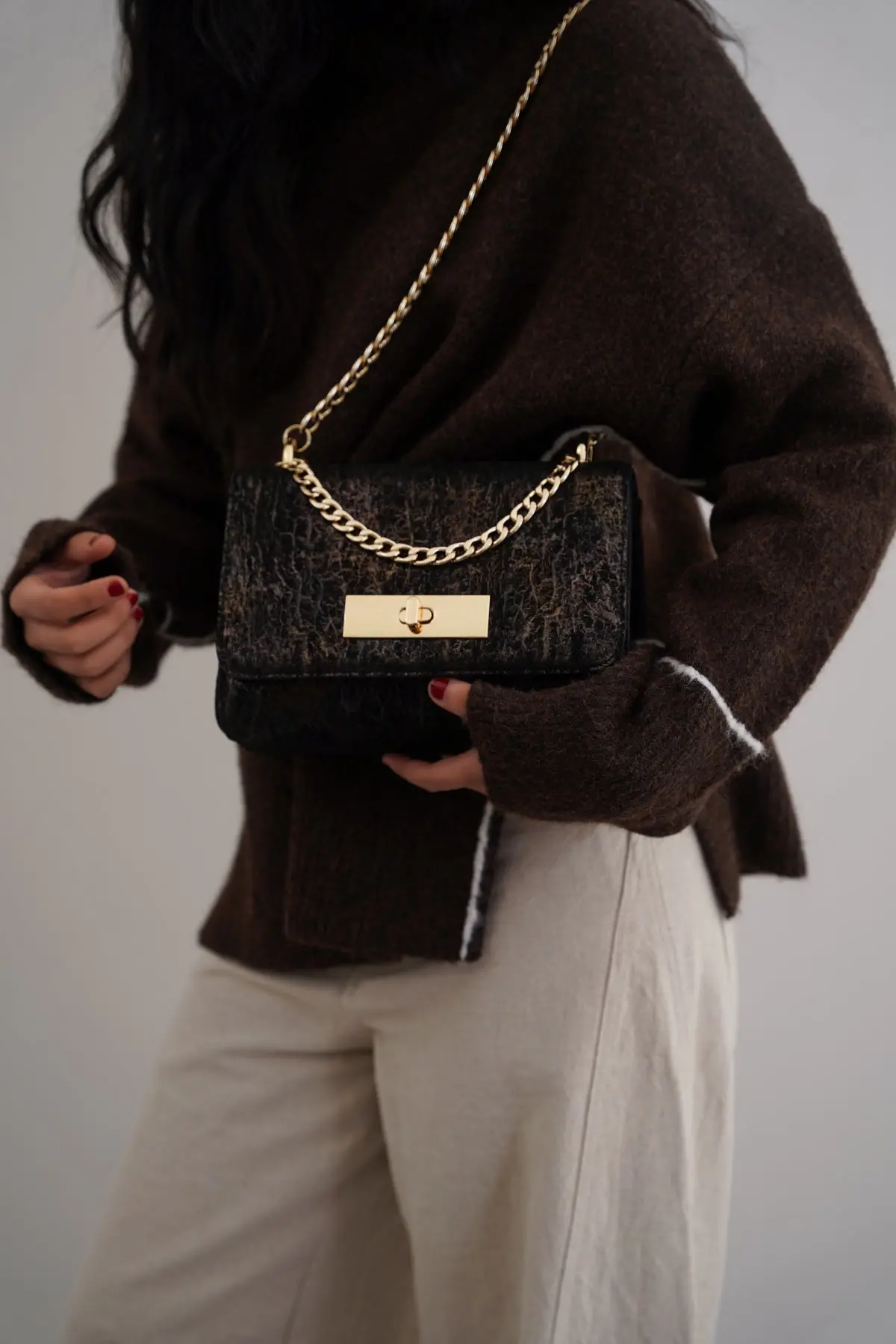Midnight Bag In Genuine Suede 1