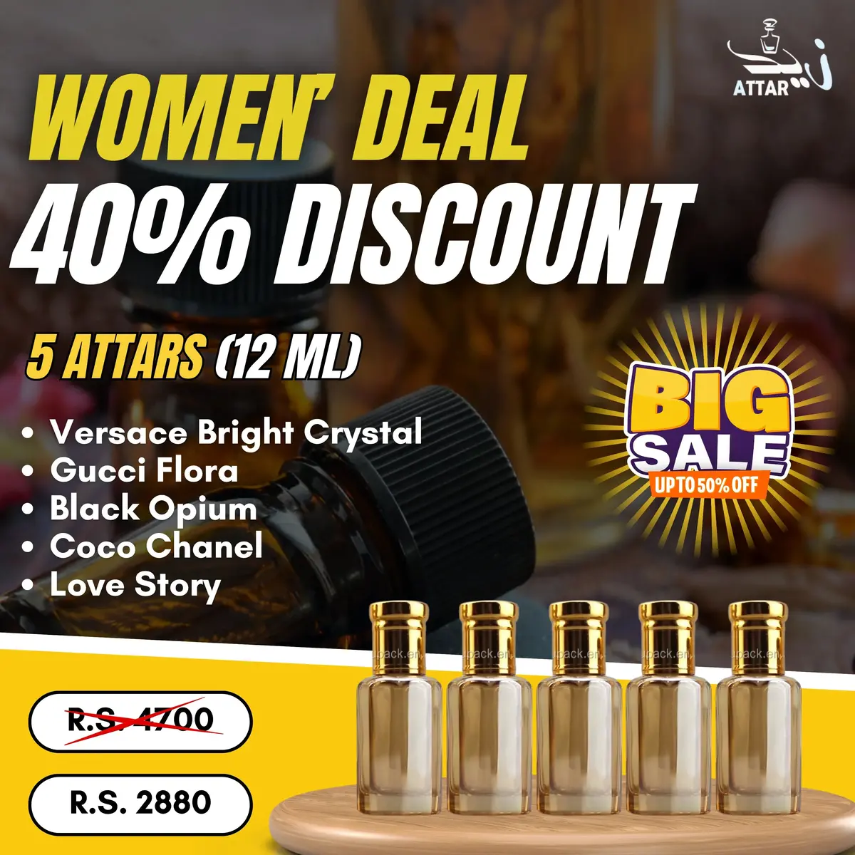 Women's Premium Attar Deal – 40% Off 5 Luxury Fragrances | Zaid Attar Wale 1