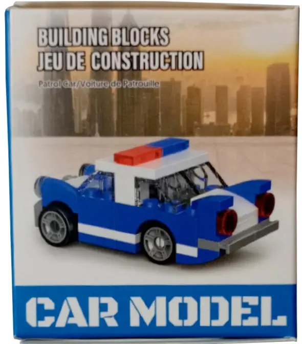 Car Model Series Pull-Back Building Blocks Police Car (4 Assorted Models) 1