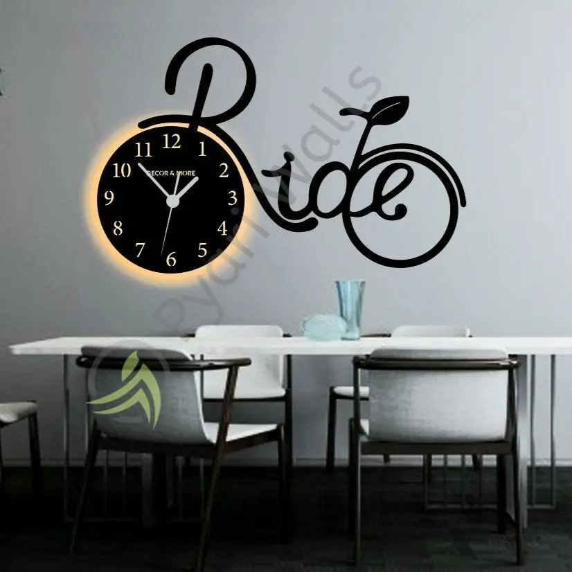 Premium Home Wall Clock With Rope Light (Big Cycle) 1