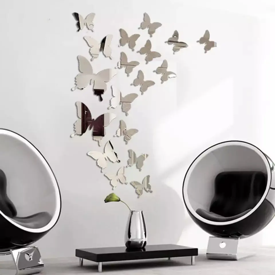 Acrylic Mirror Butterflies(16 Pieces) - Wall Decoration 1