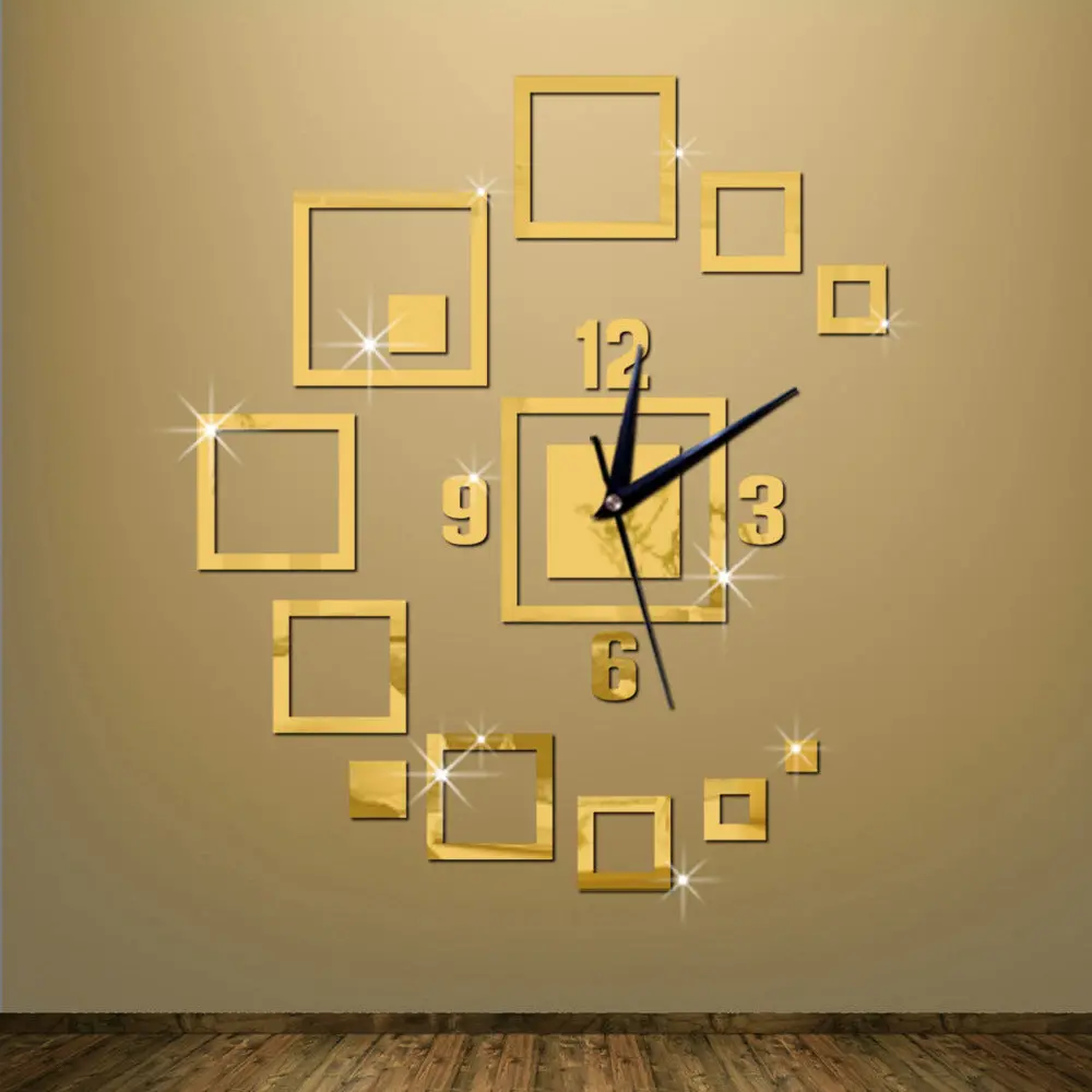Gold Acrylic Clock, Code : A6 1