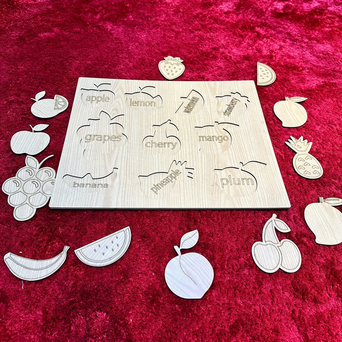 Kids Cognitive Learning Board Puzzle Shape/Fruits/Vegetables Toys 1