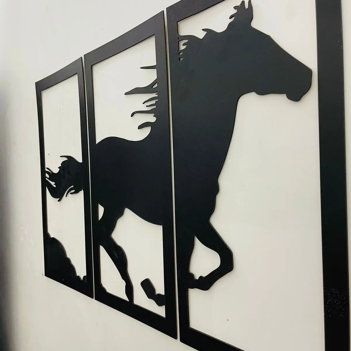 Wooden Wall Decor Horse Scenery 1