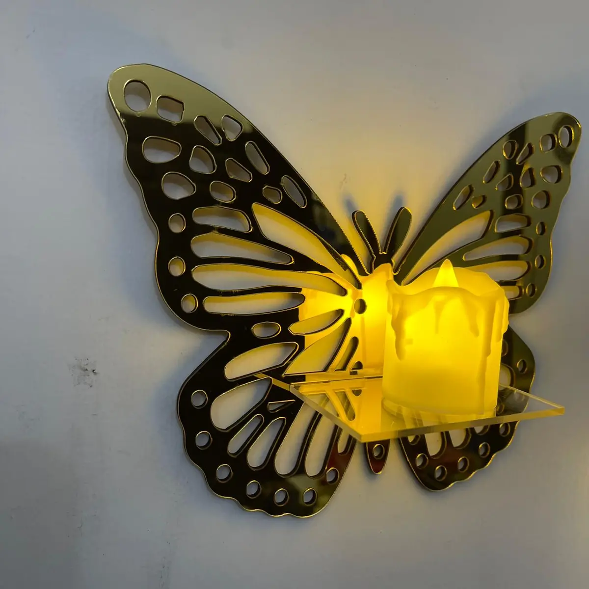 Golden Acrylic Diy Mini Shelves Wall Decor 1