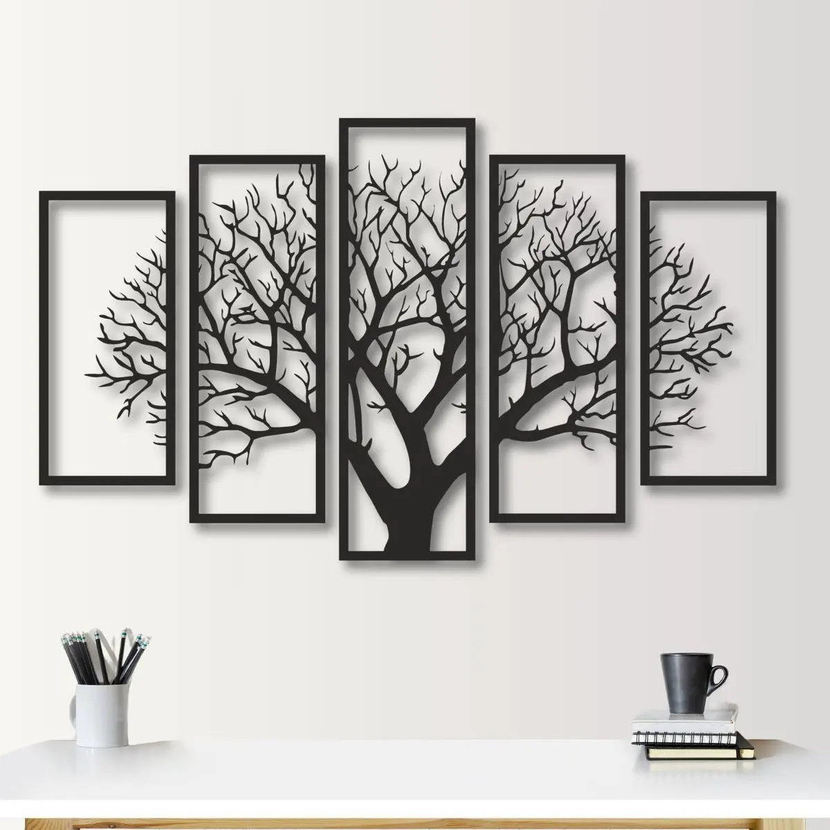 Five Frames Tree 3D Art Decor For Walls 1