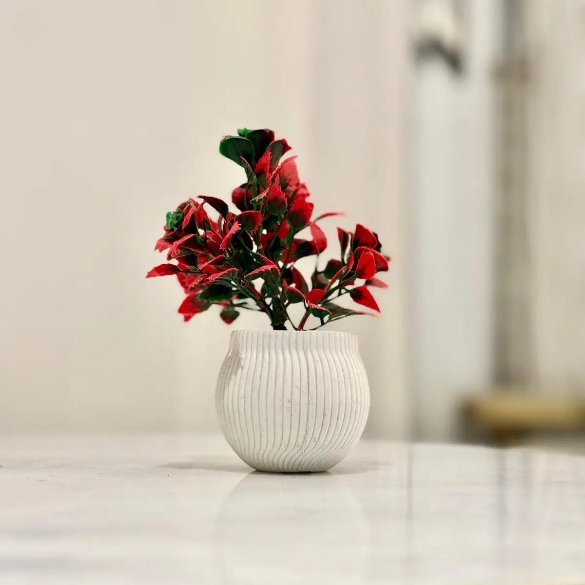 Miniature Tree Planter For Home And Office Decor (Rose Red Color) 1
