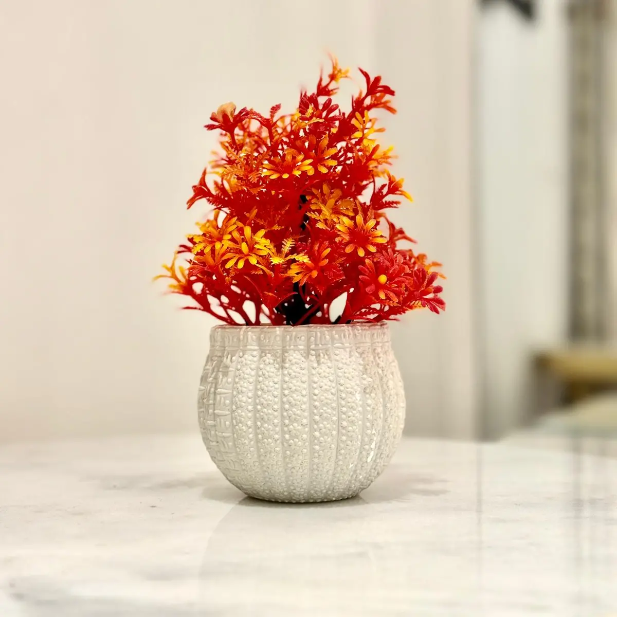 Miniature Tree Planter For Home And Office Decor (Orange Color) 1