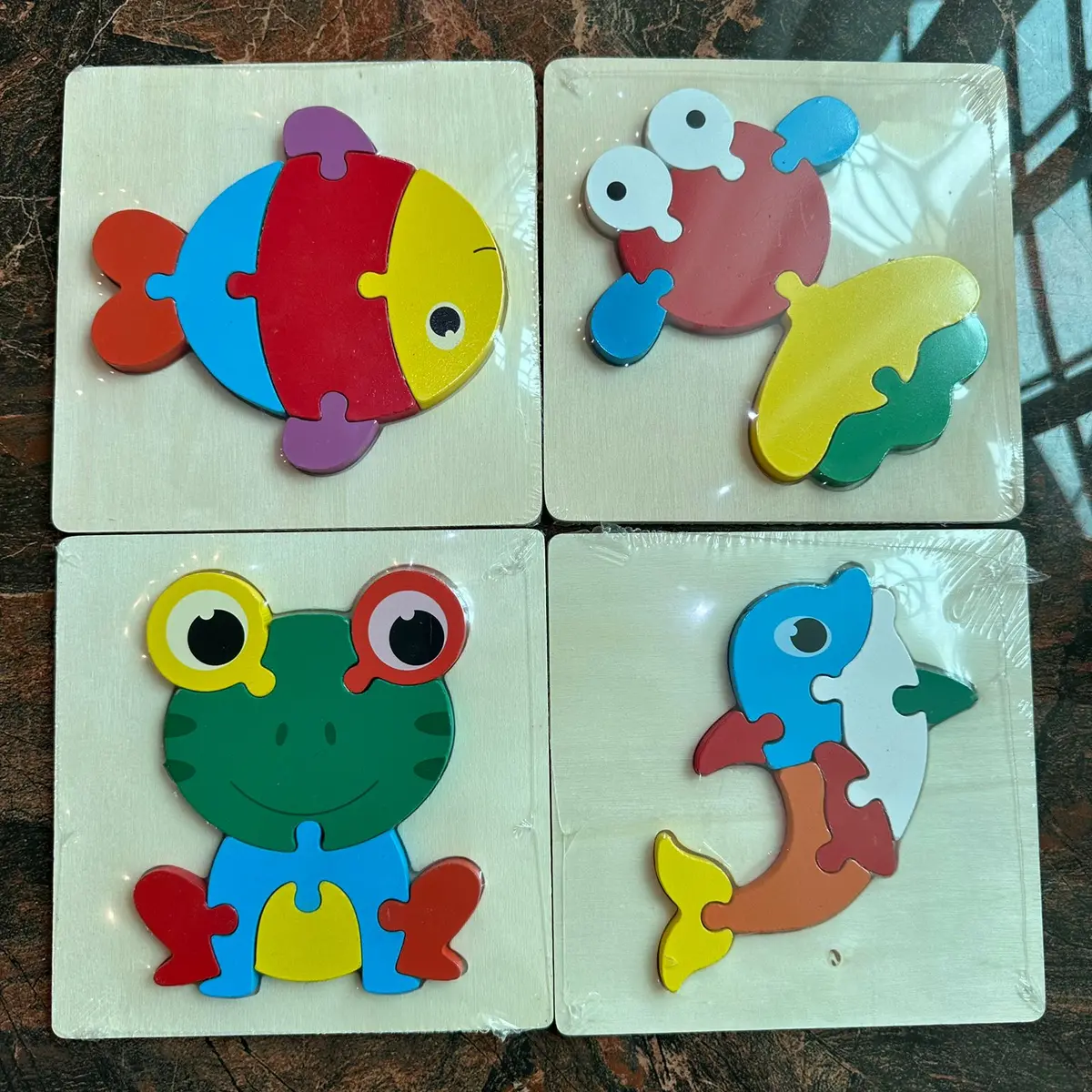 Set Of 4 Puzzles For Kids-Animals, Machine, Marine 1