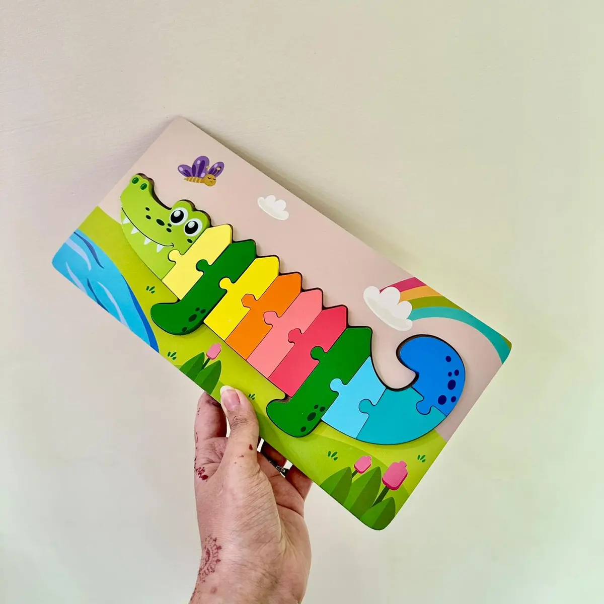 Kids Puzzle -Crocodile Kids Learning (Large 12X6 Inches) 1