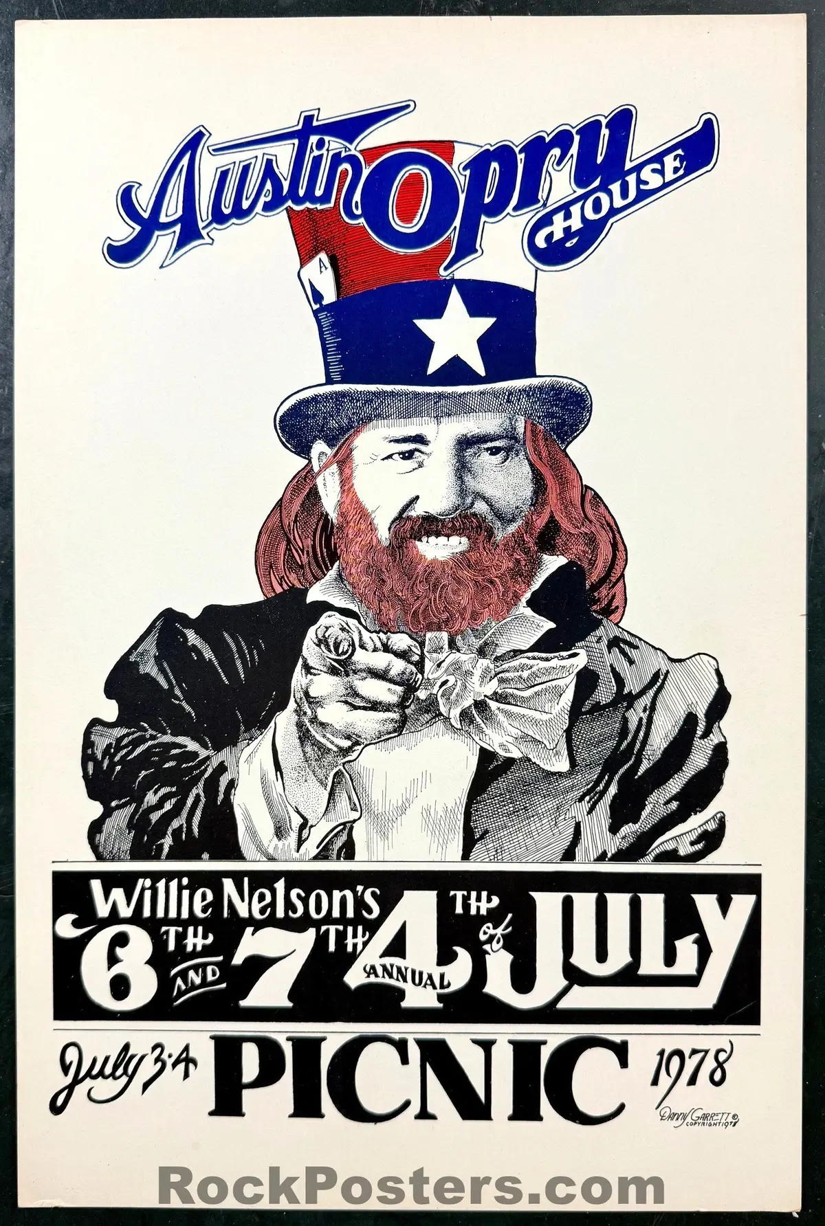 Auction - Willie Nelson - 4Th Of July Picnic - 1978 Poster - Austin, Tx - Near Mint Minus 1