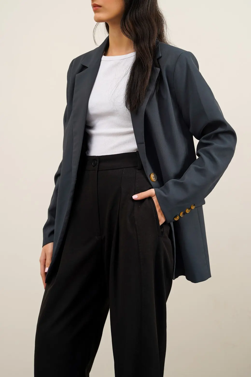 Basic Single-Button Blazer 1