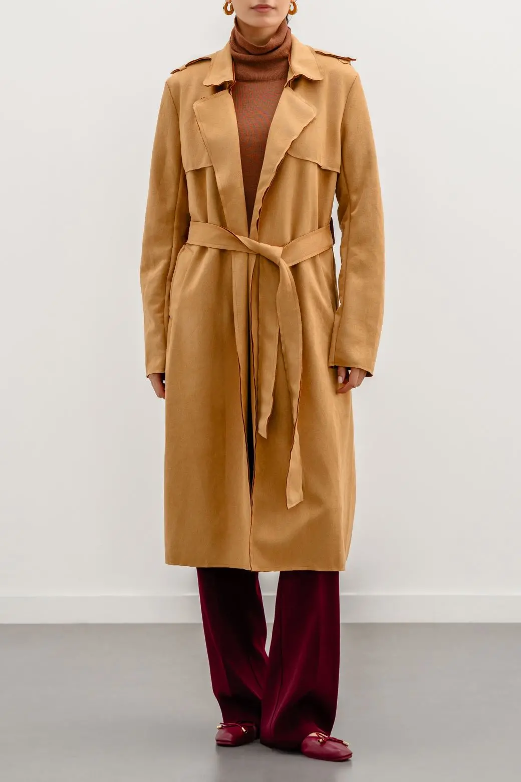 Suede Trench Coat 1