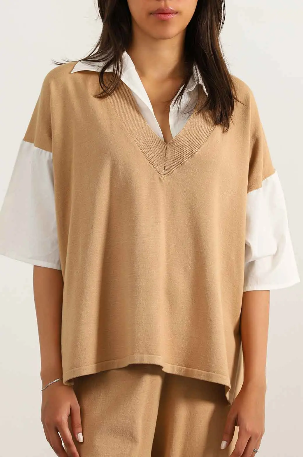 Sweater With Attached Shirt 1