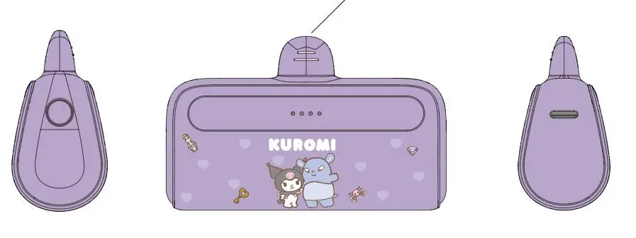 Sanrio Characters 4500Mah Plug-In Type-C Power Bank(Kuromi)  Model: F69 1