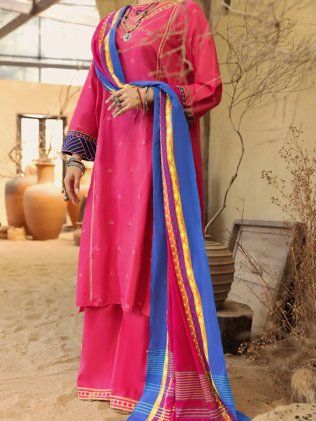 Pink 3Pc Unstitched - Alp-3Ps-1583 1
