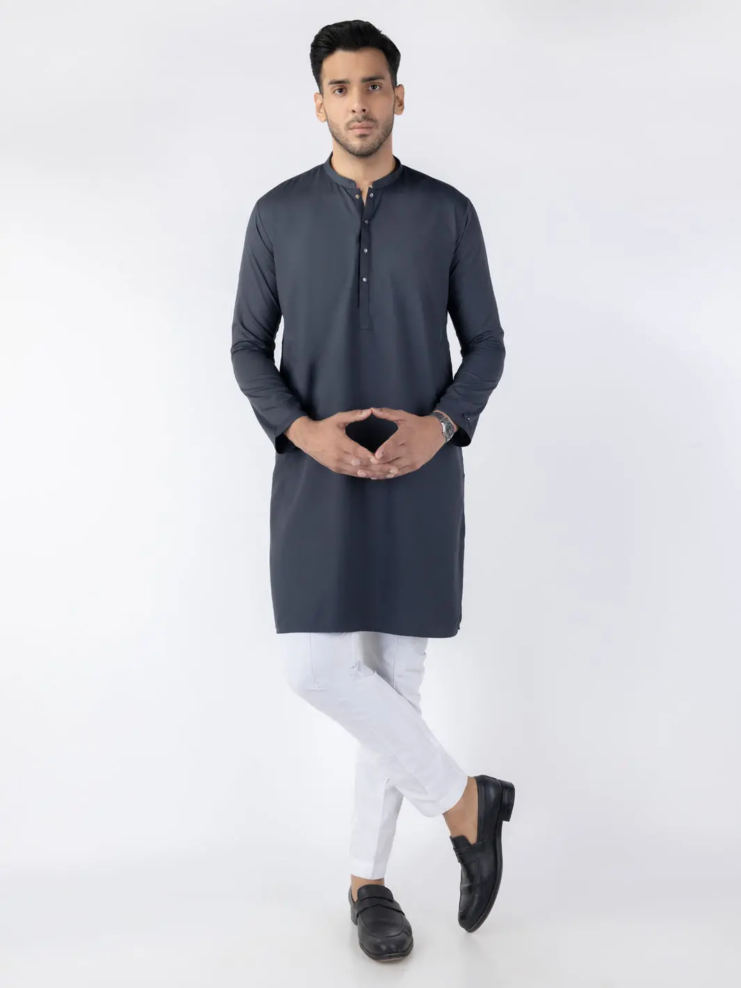 Grey Blended Kurta - Alet-K-2002 1