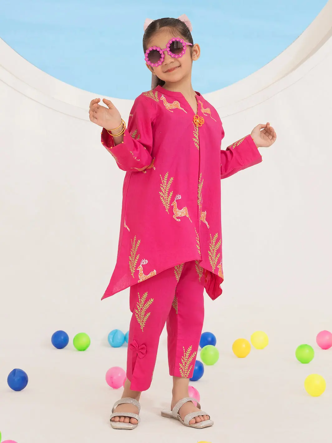 Pink Yarn Dyed 2 Piece Stitched - Algr-2Ps-Lks-1013 1