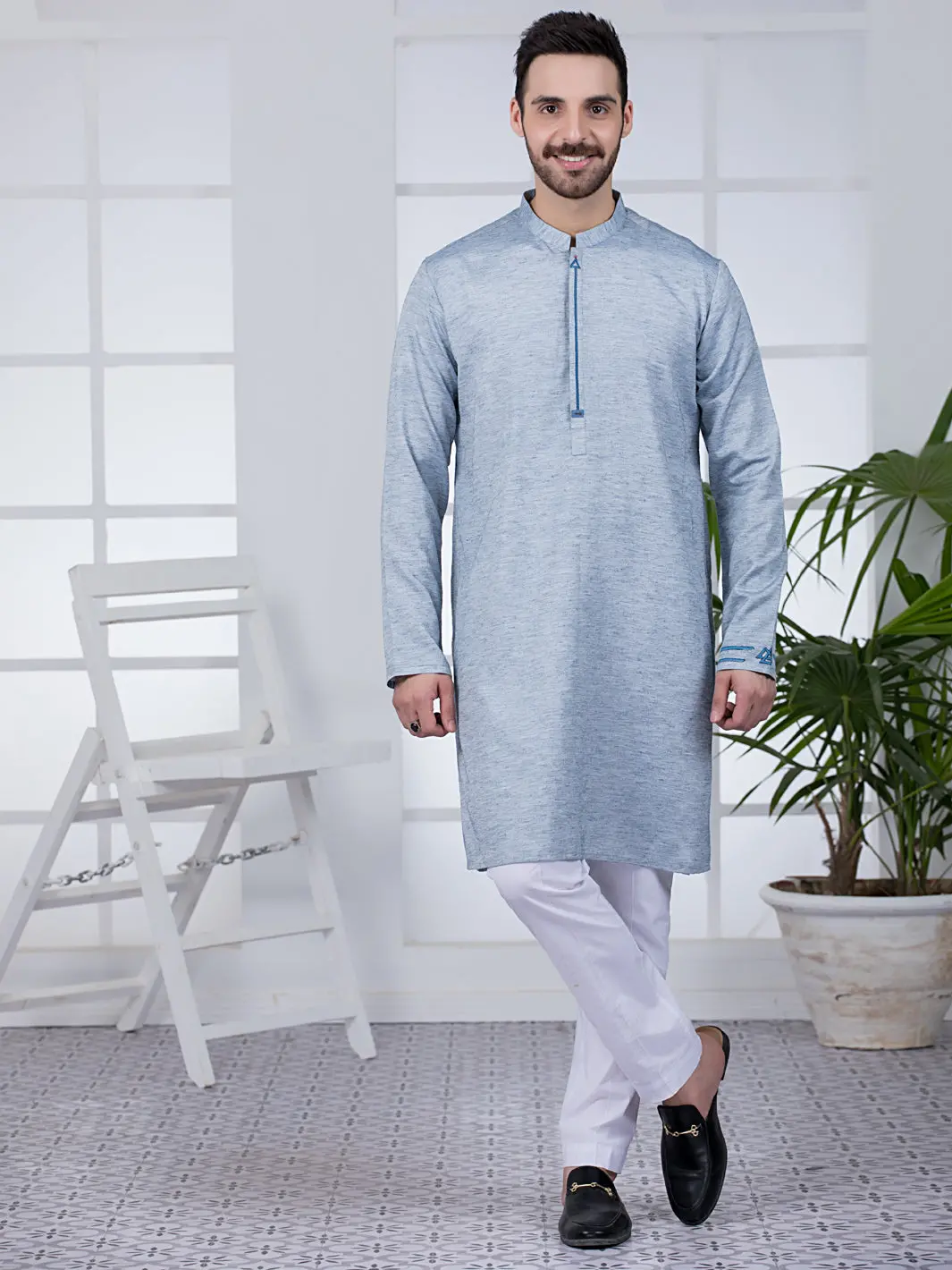 Blue Kurta - Al-K-1032 1