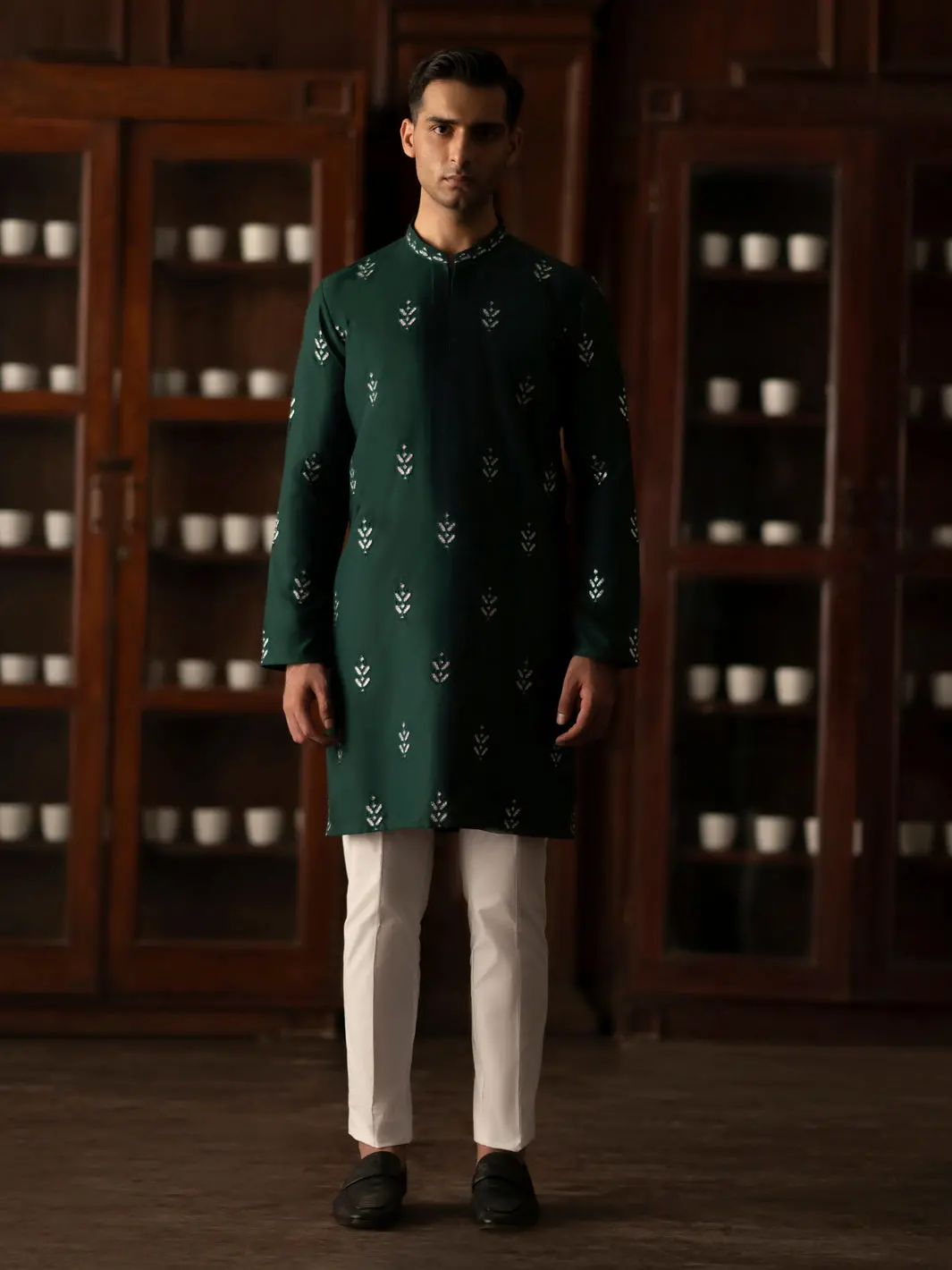 Green Blended Kurta - Al-K-1160A 1