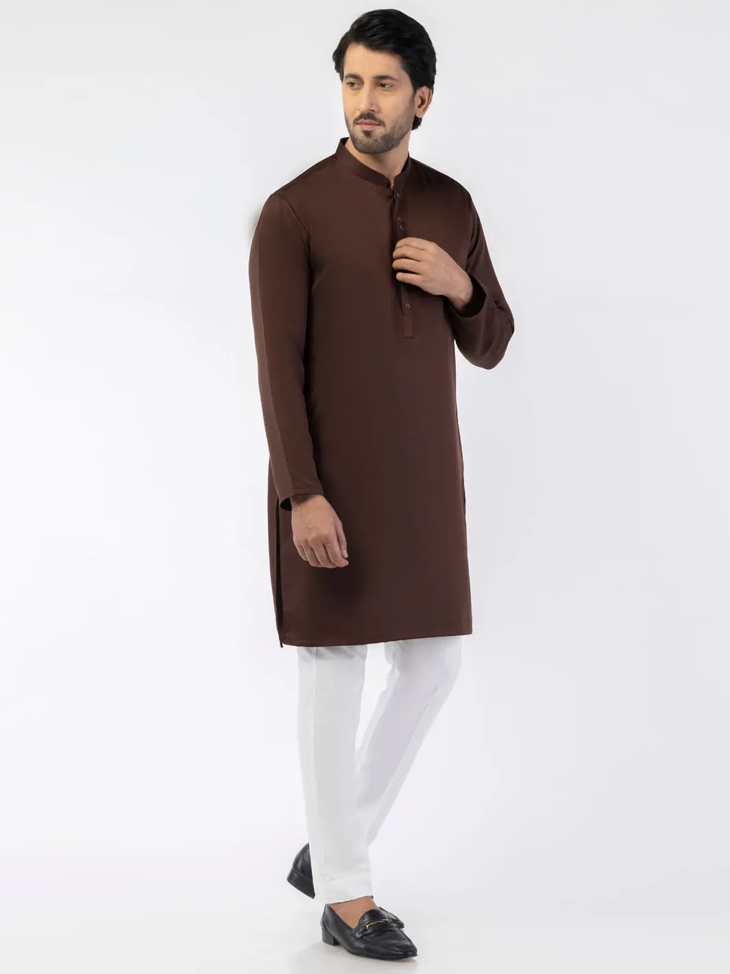 Brown Blended Kurta - Al-K-1207 1