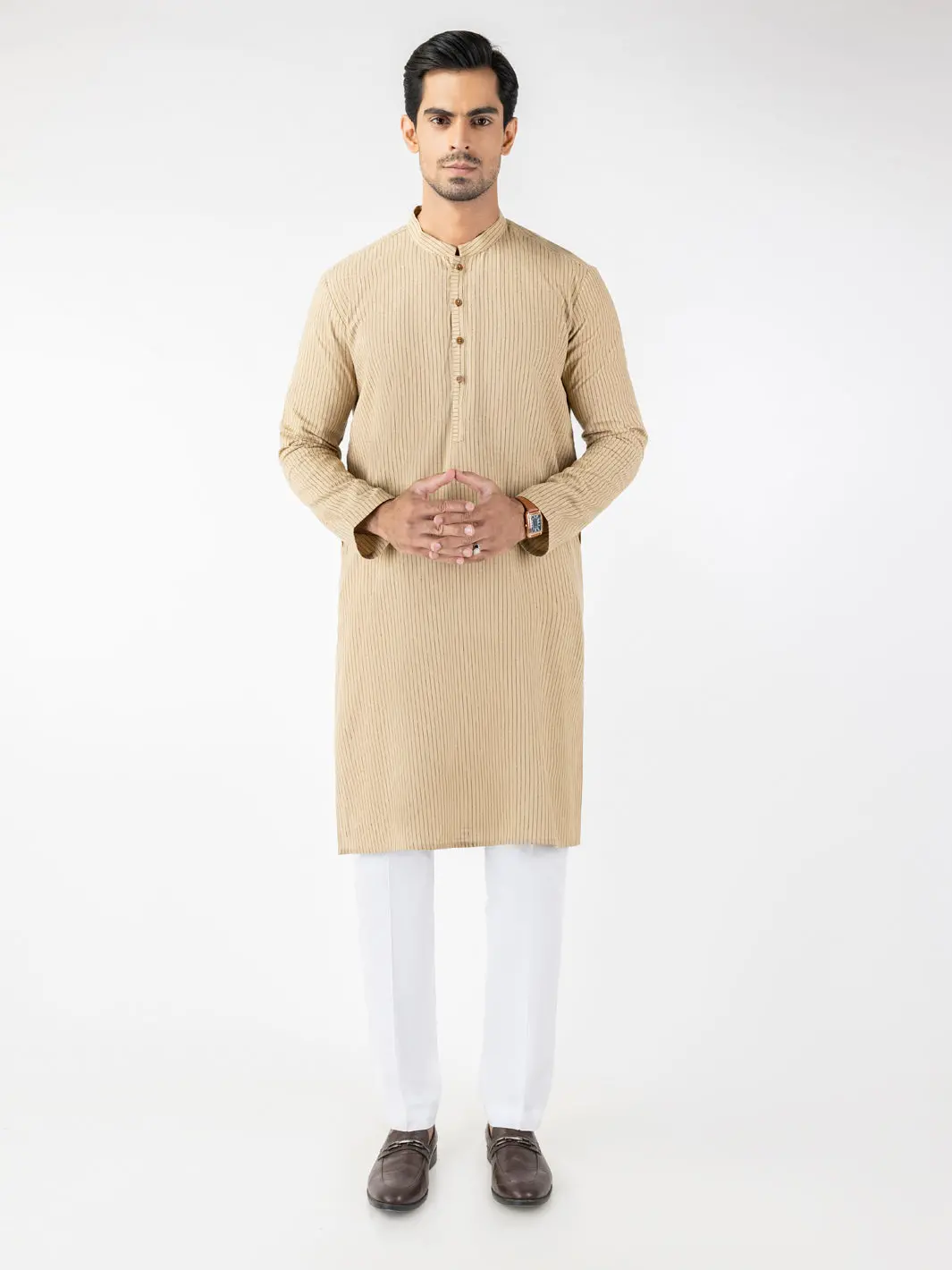 Khaki Blended Kurta - Al-K-1250 1
