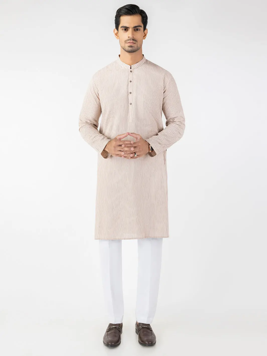 Beige Blended Kurta - Al-K-1251 1