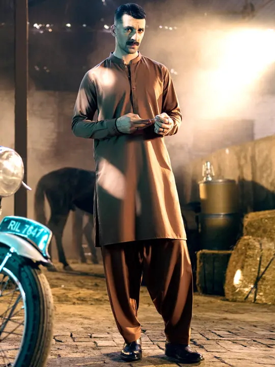 Brown Blended Kameez Shalwar - Al-Ks-2850 1