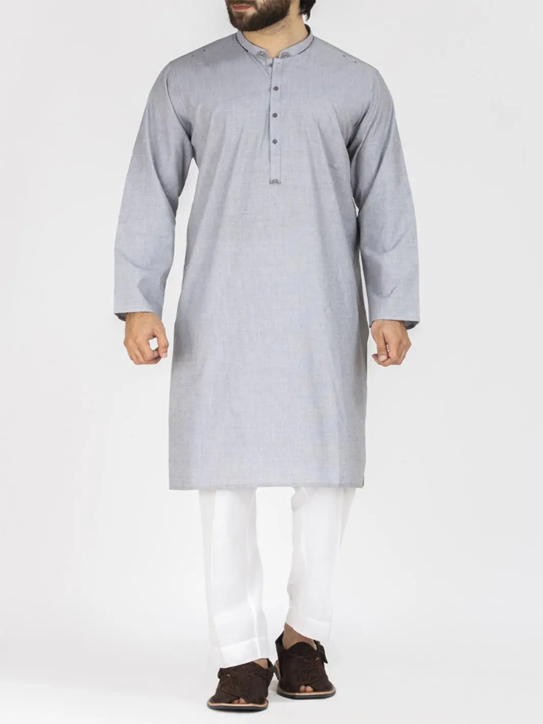Grey Blended Kurta - Al-K-587-R1 1