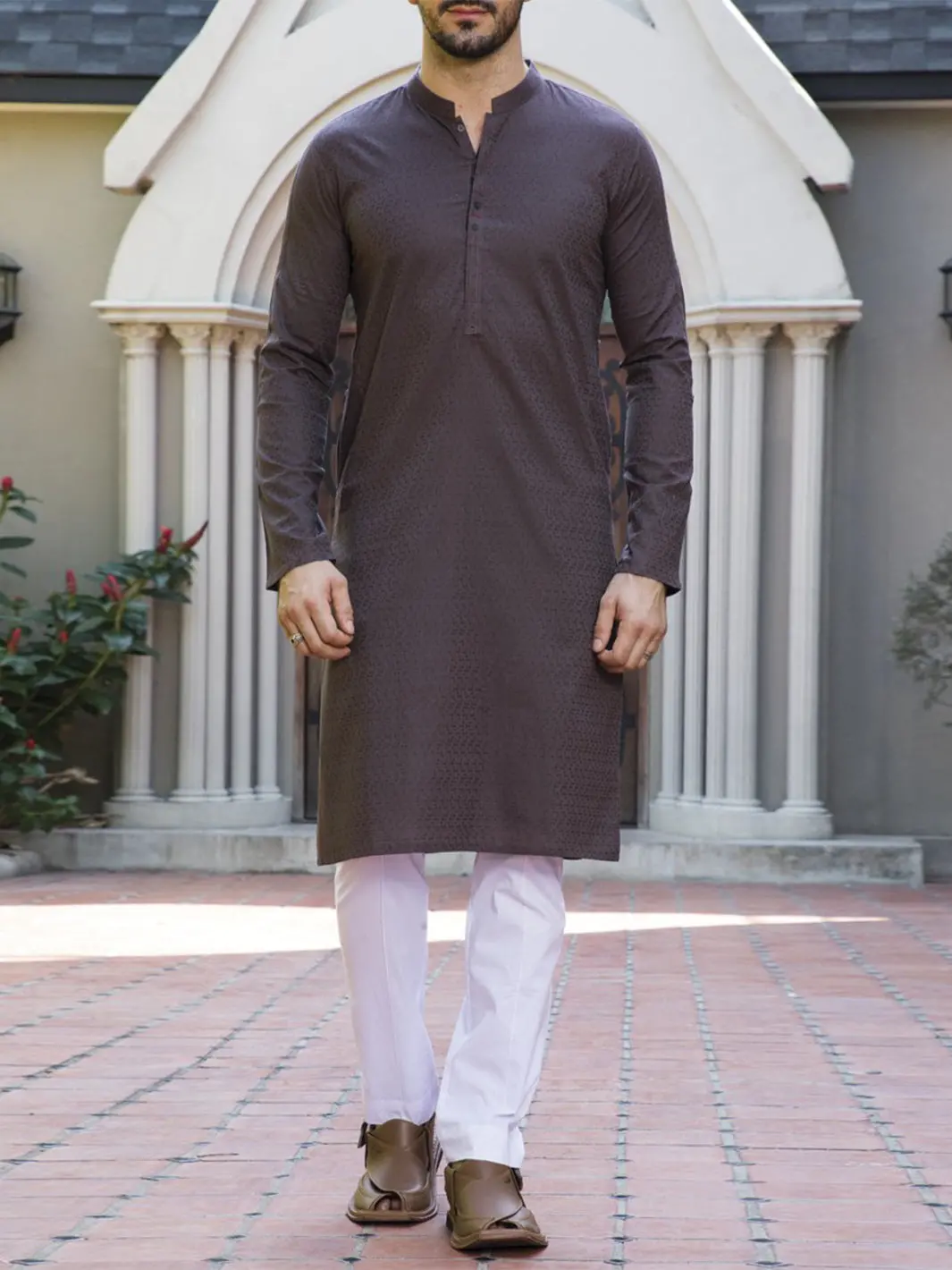 Brown Blended Kurta - Al-K-680 1