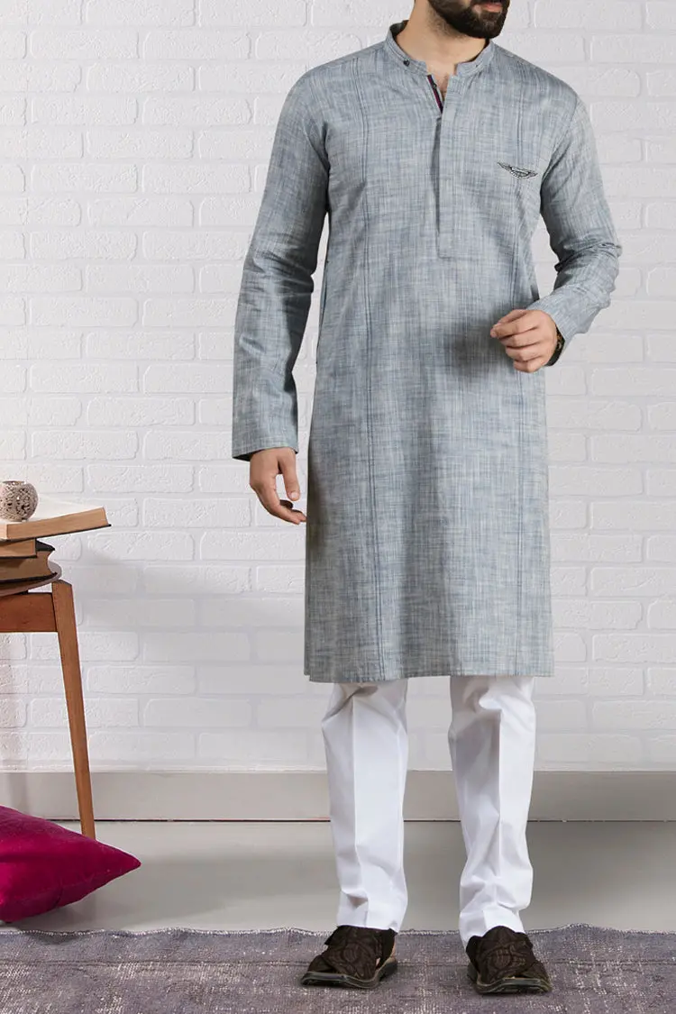 Blue Cotton Kurta - Al-K-691 1