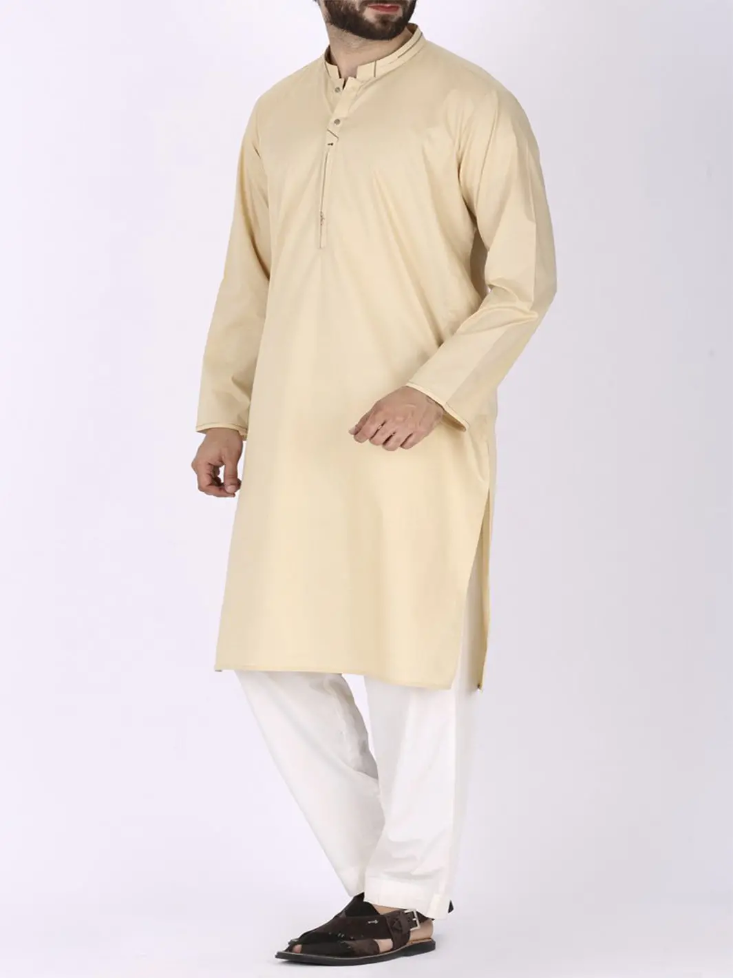 Golden Blended Kurta - Al-K-710 1