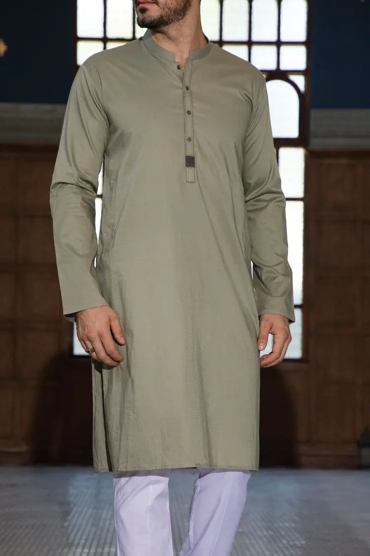Green Blended Kurta - Al-K-711 1