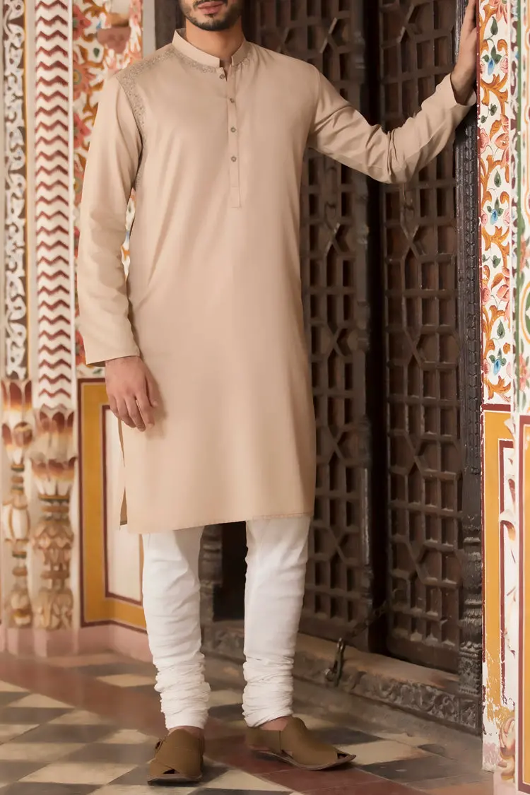 Fawn Blended Kurta - Al-K-724 1