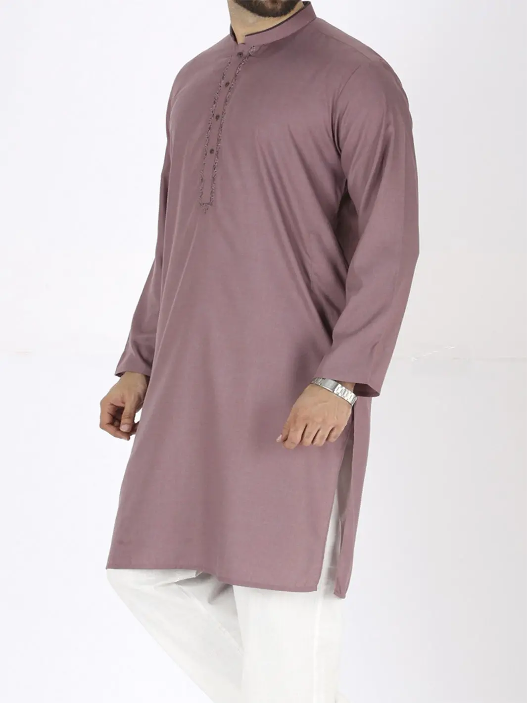 Greyish Red Blended Kurta - Al-K-725 1