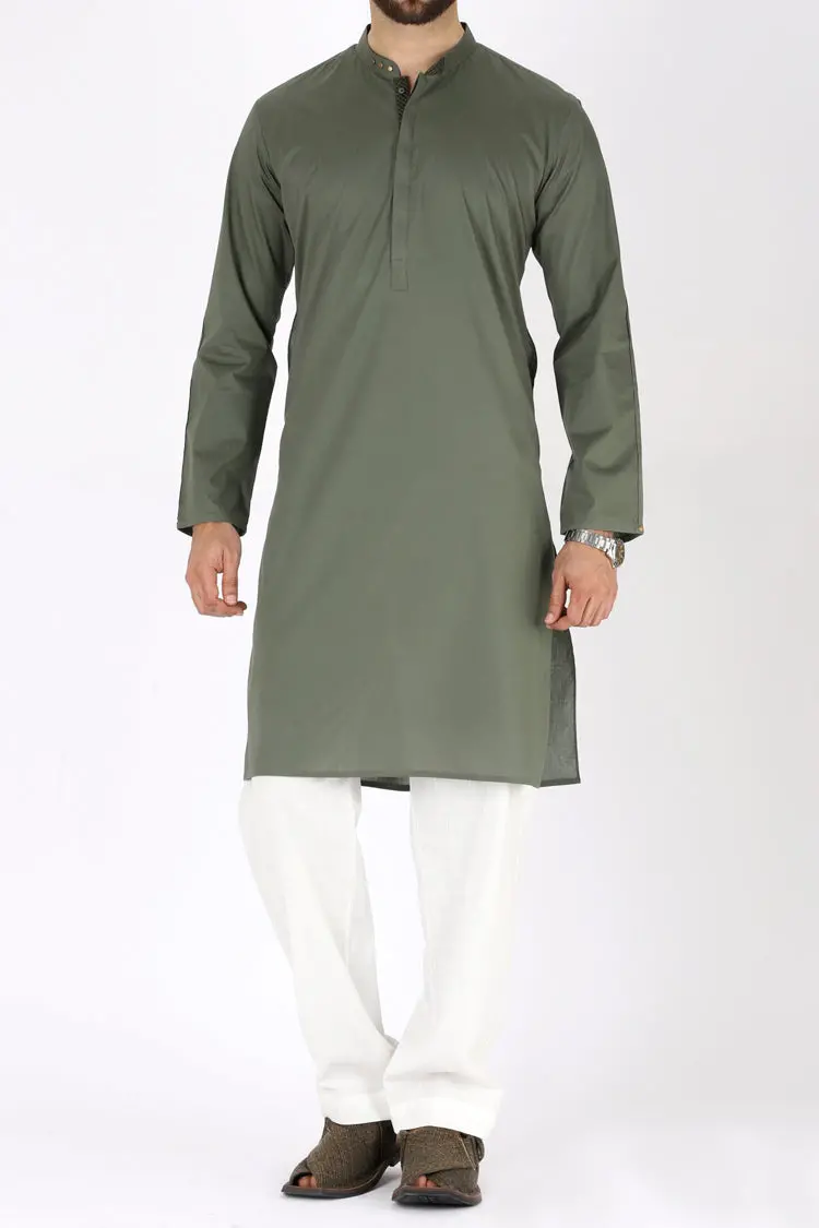 Green Blended Kurta - Al-K-726 1