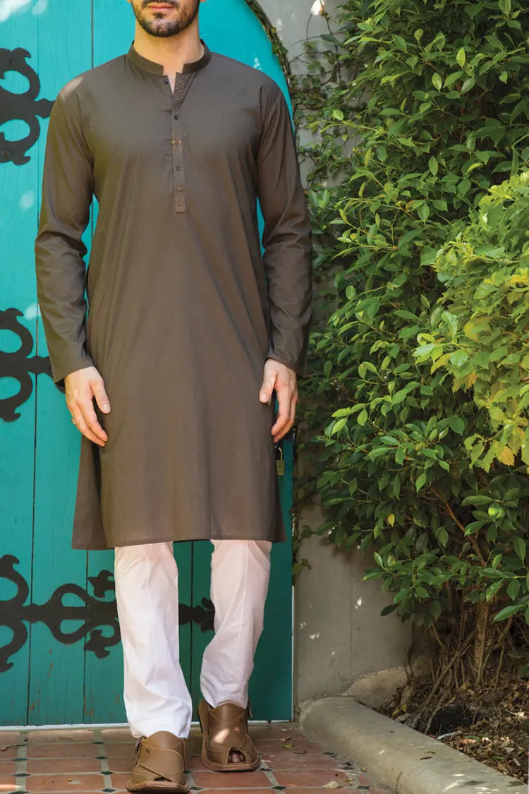 Brown Blended Kurta - Al-K-727 1