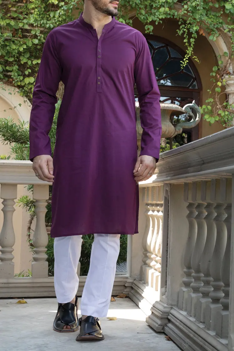 Purple Blended Kurta - Al-K-734 1
