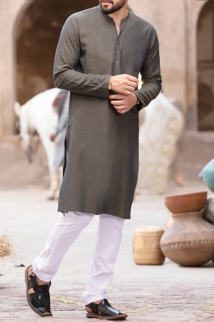 Green Cotton Kurta - Al-K-749 1