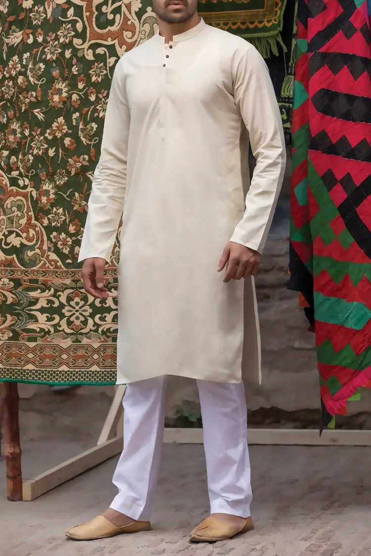 Off White Jacquard Kurta - Al-K-750 1