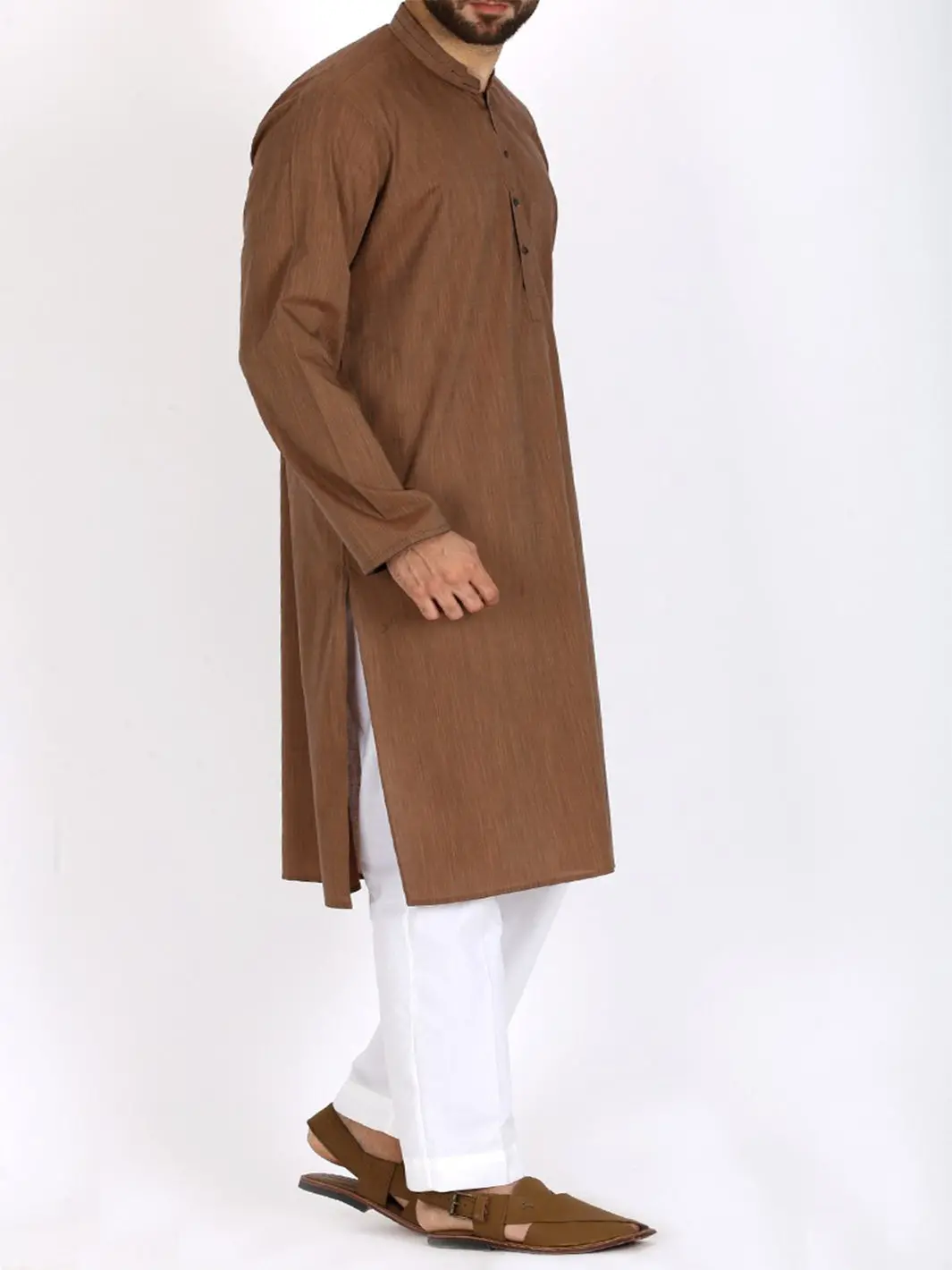 Brown Cotton Kurta - Al-K-752 1