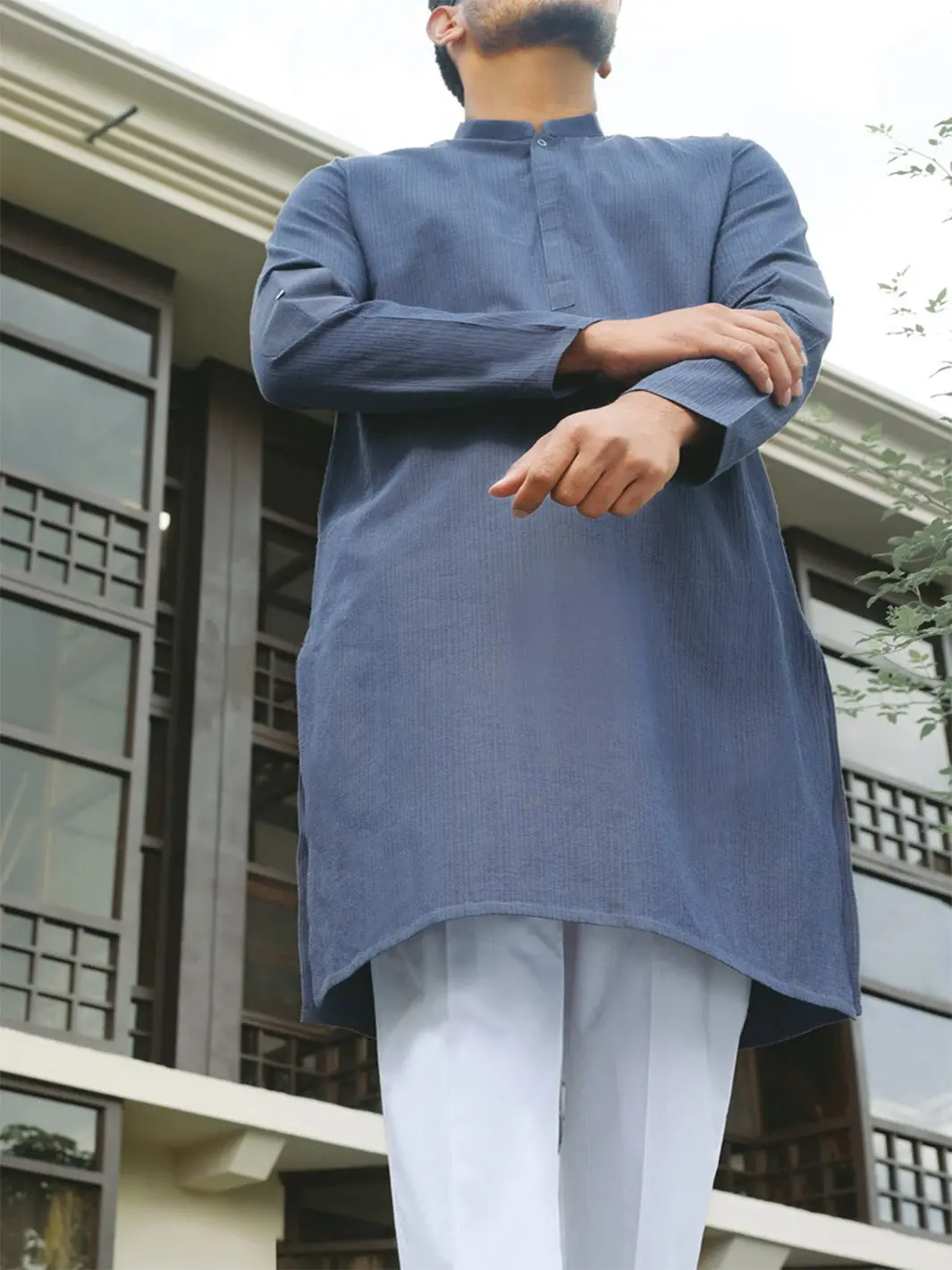 Blue Cotton Kurta - Al-K-754 1