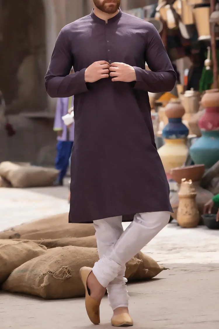 Maroon Cotton Kurta - Al-K-757 1