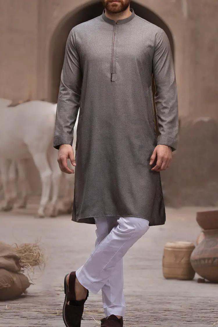Grey Blended Kurta - Al-K-764 1