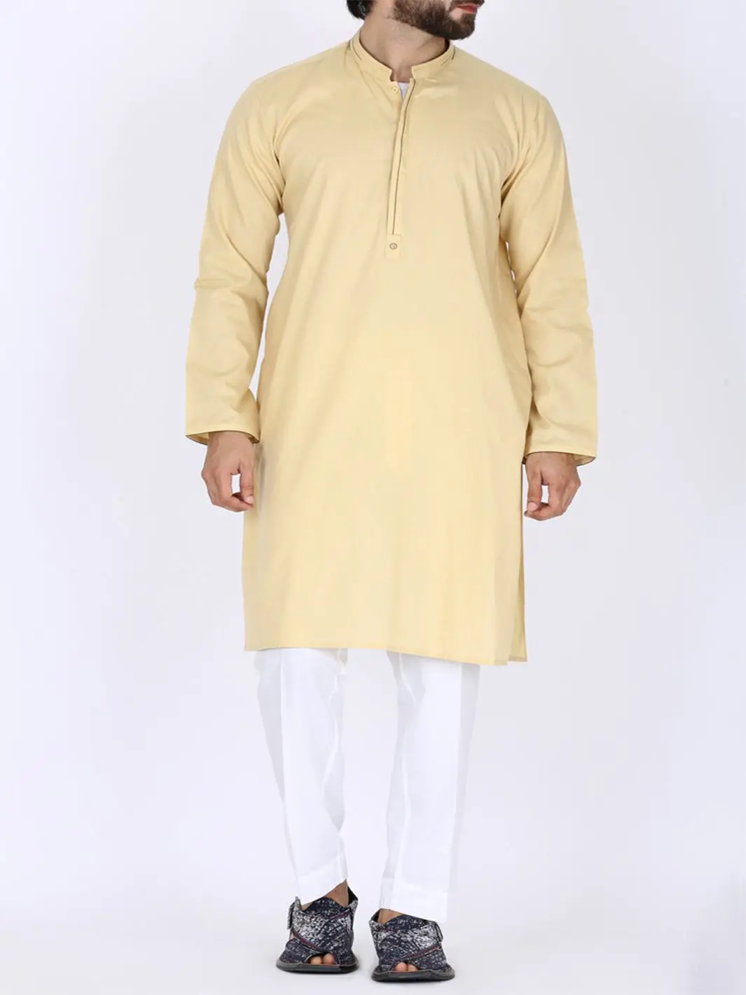 Yellow Cotton Kurta - Al-K-775 1