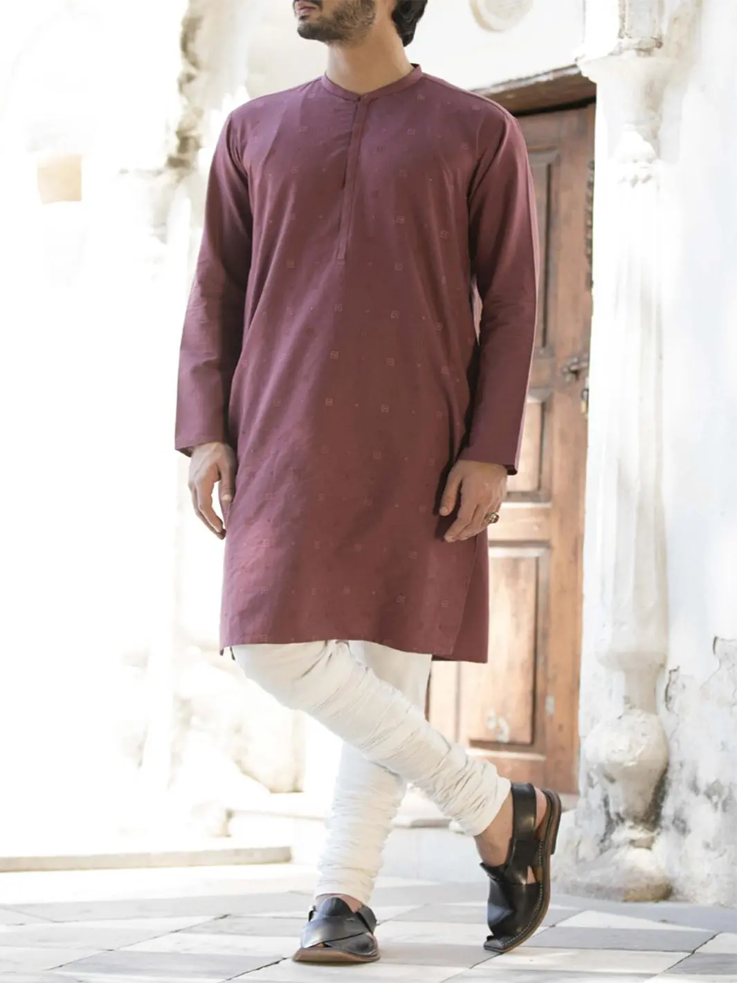 Maroon Blended Kurta - Al-K-785 1