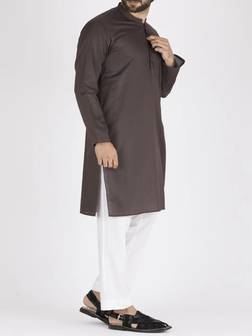 Brown Cotton Kurta - Al-K-788 1