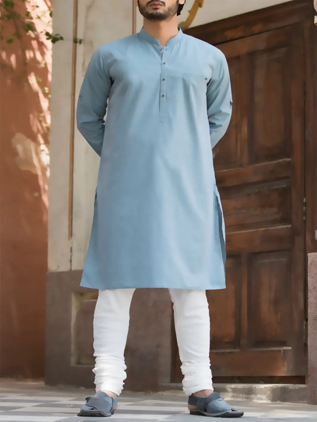 Blue Blended Kurta - Al-K-789 1